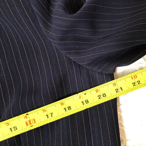 Kasper Pinstripe Blazer Women’s 12 Large Blue 2 Button Corpcore Preppy Office - Picture 12 of 15